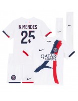 Paris Saint-Germain Nuno Mendes #25 Vieraspaita Lasten 2024-25 Lyhythihainen (+ shortsit)